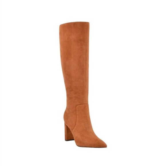 NINE WEST / Danee / Pointed Toe / Block Heel Zip-Up / Leather / Dress Boots - Picture 1 of 7